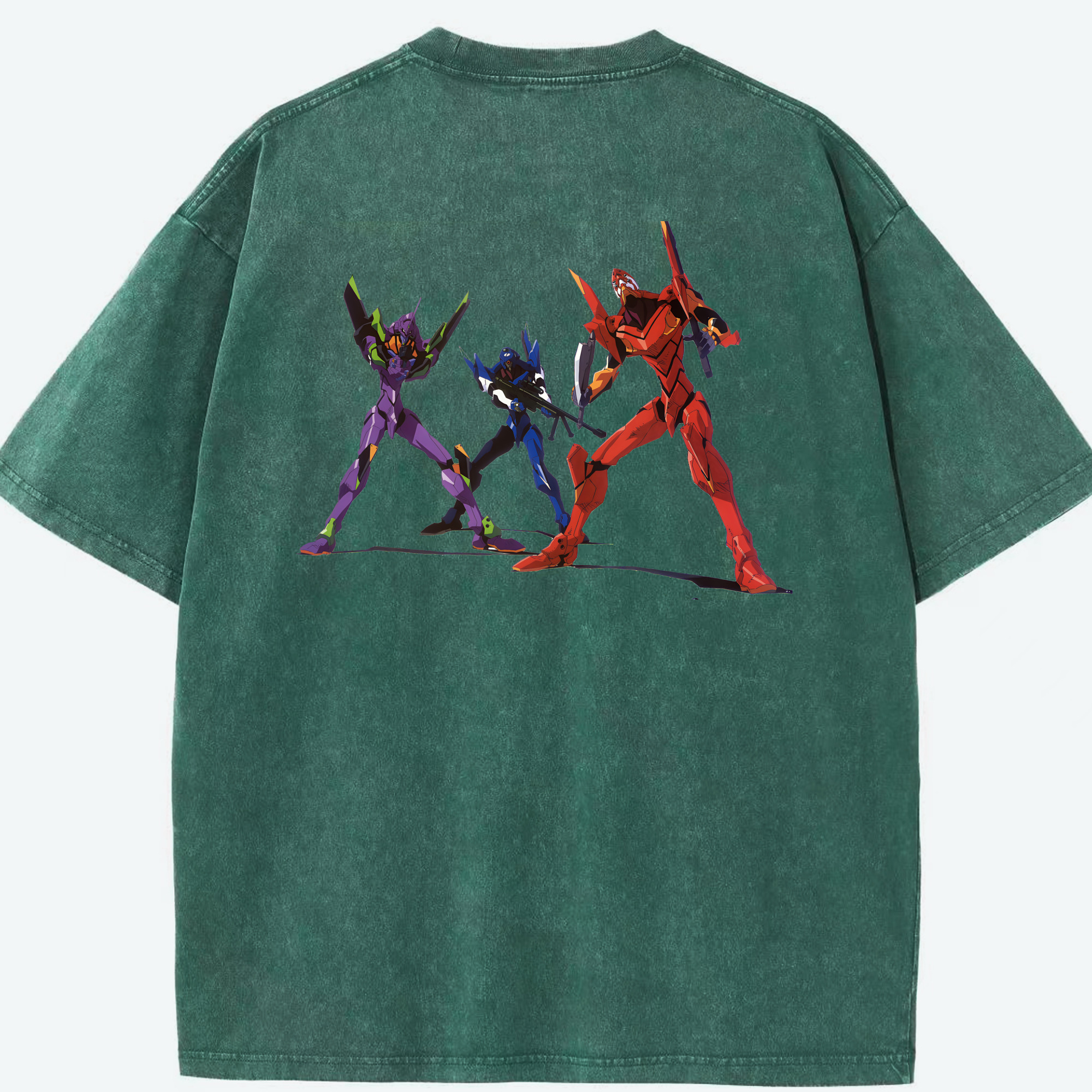 （画像用） EVA 新世紀エヴァンゲリオン 綿100% ヴィンテージ風 半袖Tシャツ（背面プリント）